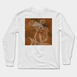 Inner Peace - Reiki Energy Cow Parsley Brown Burnt Orange Long Sleeve T-Shirt